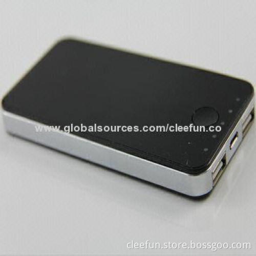 Dual USB Output Portable Power Bank for iPhone/Samsung/HTC with 4000mA Capacity